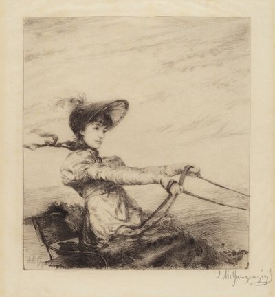 Untitled (Woman Driving Carriage) by Ignaz Marcel Gaugengigl