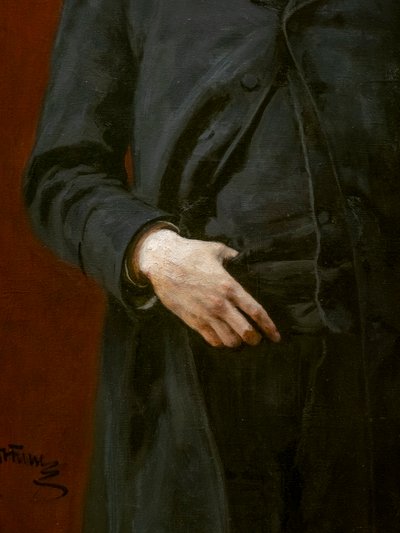 Alexander Glazunov (detail) by Ilya Efimovich Repin