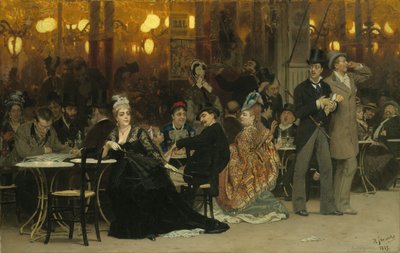 A Parisian Cafe, 1875 by Ilya Efimovich Repin