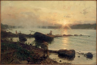 On the Western Dvina. Sunrise by Ilya Efimovich Repin