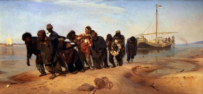 Barge Haulers on the Volga, 1872-1873 by Ilya Efimovich Repin