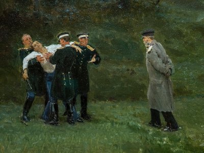 The Duel (detail) by Ilya Efimovich Repin