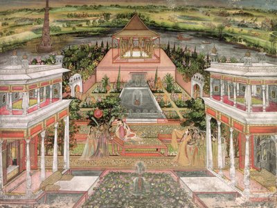 A Mughal Princess in Her Garden by Indian School