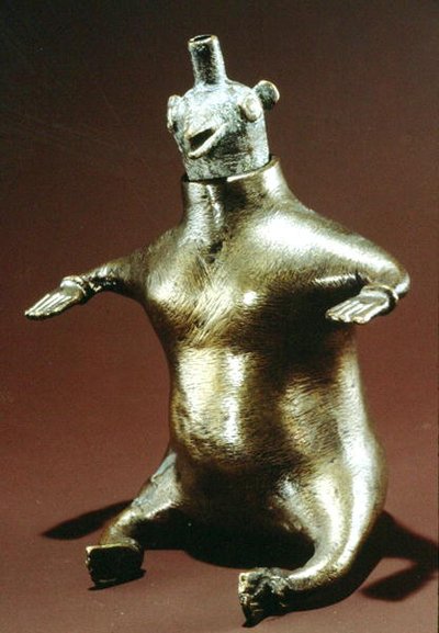 Bird Headed Animal Oil Lamp by Indian School