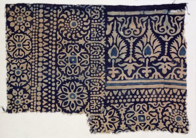 Block-printed textile fragment, Indian by Indian School