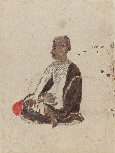 Figure of Seated Man by Indian School