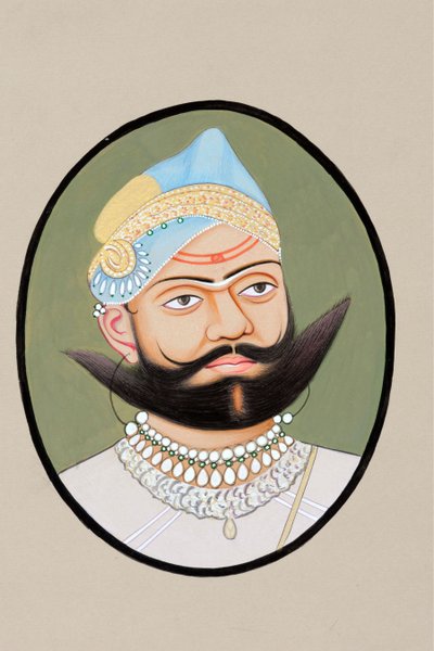 Miniature Painting of Maharaja Sajjan Singh 1874 by Indian School
