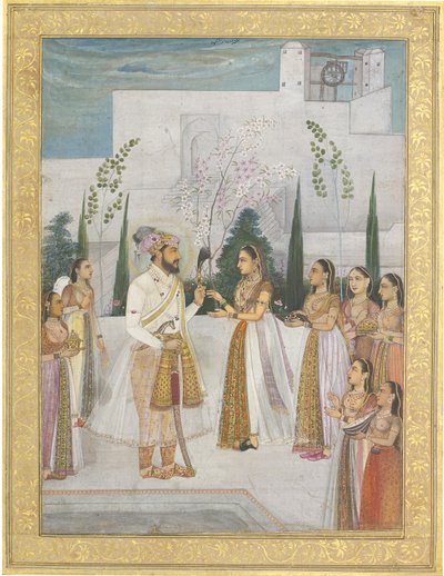Shah Jahan Presents Jewels to a Princess by Indian School