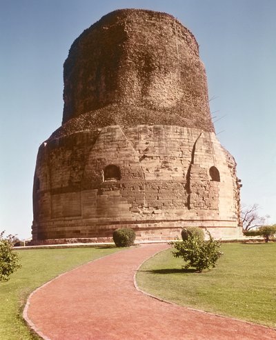 The Dhamekh stupa by Indian School