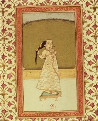 Woman Brushing her Hair by Indian School
