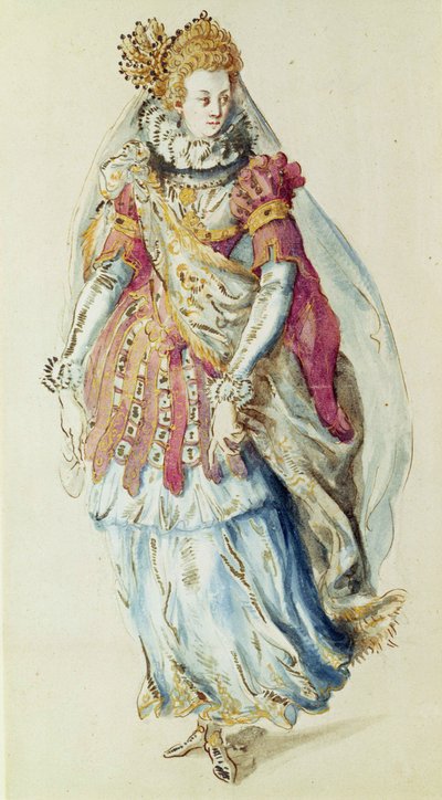 Costume design for a Lady Masquer by Inigo Jones