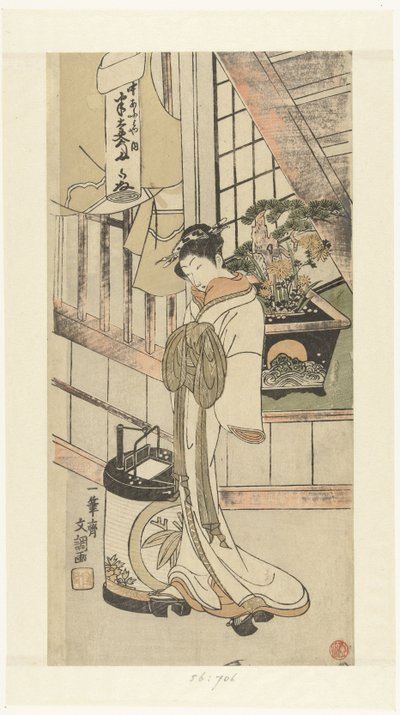 Courtesan Handayu from the Naka-omi House by Ippitsusai Bunchō