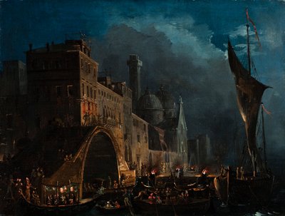 A Venetian gala night by Ippolito Caffi
