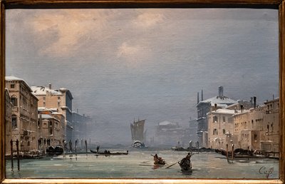 Snow and Fog on the Grand Canal by Ippolito Caffi