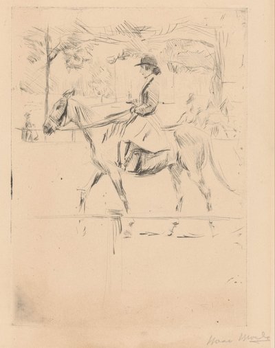 Woman on Horseback by Isaac Israels (signed by artist)