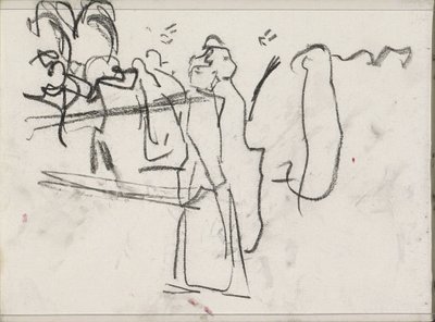 Figures, possibly walking by Isaac Israels
