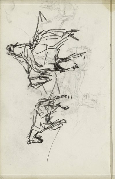 Two Horses with a Rider by Isaac Israels