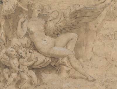Leda and the Swan by Isaac Oliver