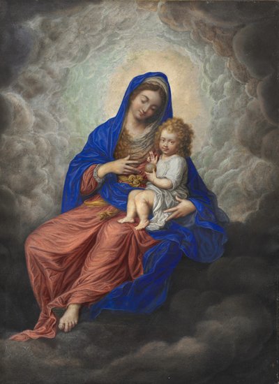 Madonna and Child in Glory by Isaac Oliver