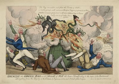 Opening the Green Bag by Isaac Robert (attr. to) Cruikshank