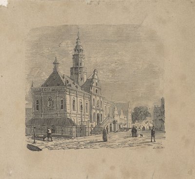 View of the Town Hall in Bolsward by Isaac Weissenbruch