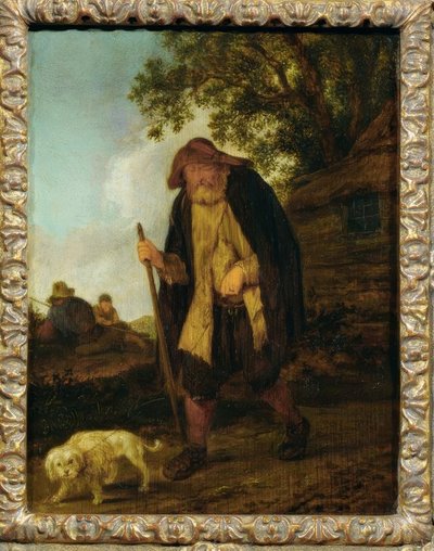 Blind Man with Dog by Isaac van Ostade