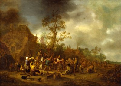 Peasants Merrymaking outside an Inn by Isack van Ostade
