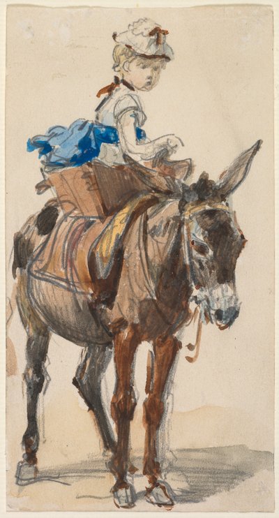 Girl on a Donkey by Isidore Pils