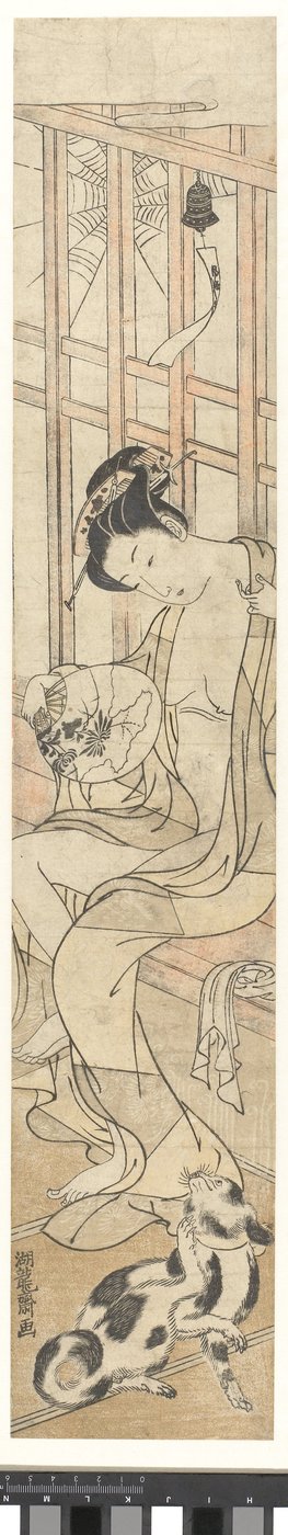 Cooling young woman by Isoda Koryusai