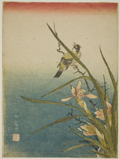 Orchid and Bird by Isoda Koryusai