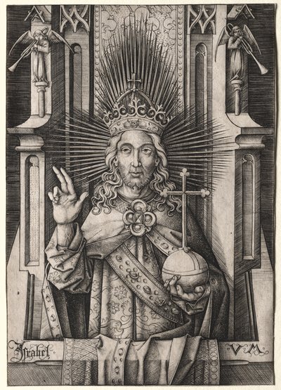 Christ the Redeemer (Salvator Mundi) by Israhel van Meckenem