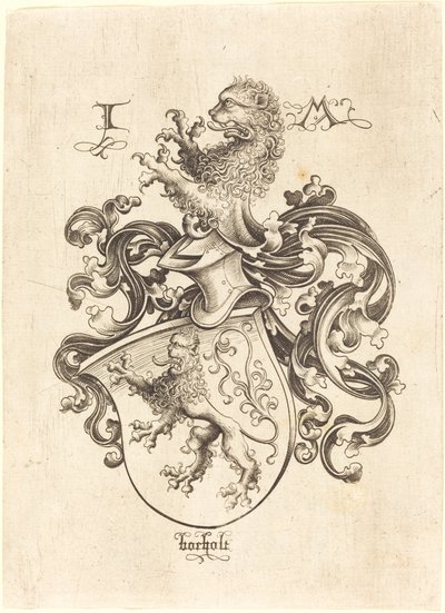 Coat of Arms with Lion by Israhel van Meckenem
