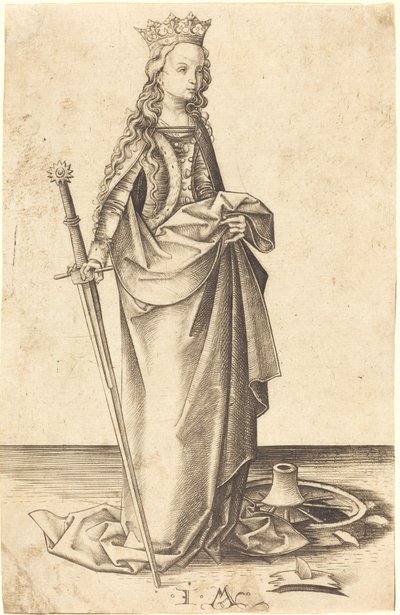 Saint Catherine by Israhel van Meckenem