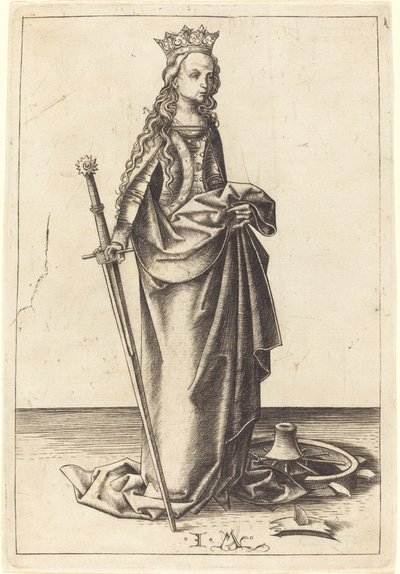 Saint Catherine by Israhel van Meckenem