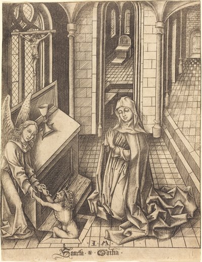 Saint Ottilia by Israhel van Meckenem