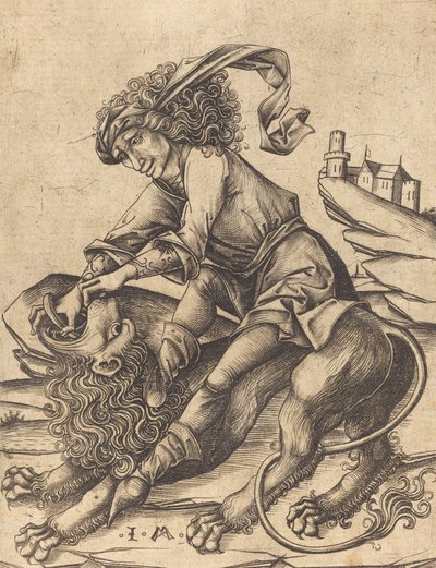 Samson and the Lion, c. 1475 by Israhel van Meckenem