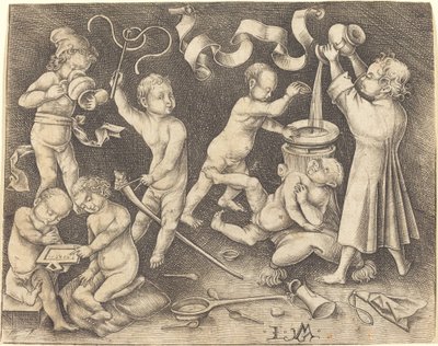 Seven Children at Play, c. 1490 by Israhel van Meckenem