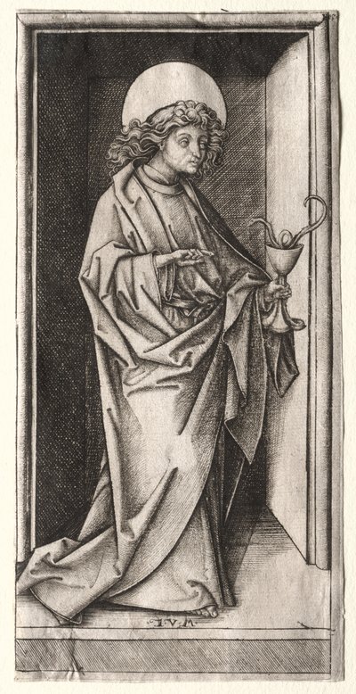 St. John with Serpent in Chalice by Israhel van Meckenem