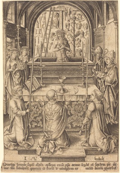 The Mass of Saint Gregory by Israhel van Meckenem
