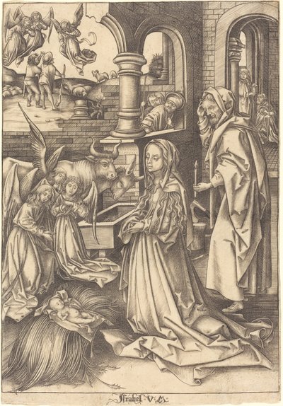 The Nativity, c. 1490-1500 by Israhel van Meckenem