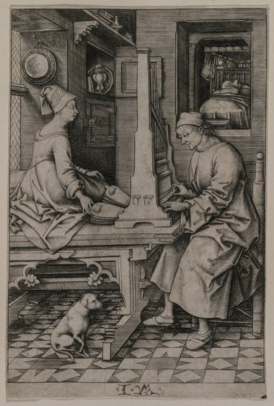 The Organ Player and His Wife by Israhel van Meckenem