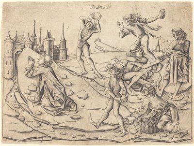 The Stoning of Saint Stephen by Israhel van Meckenem