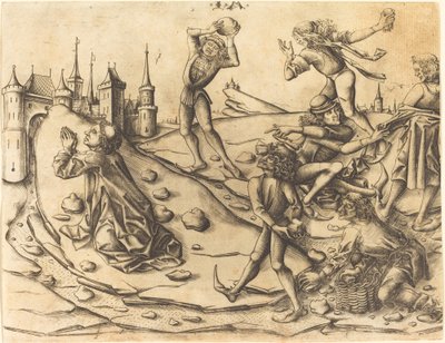 The Stoning of Saint Stephen by Israhel van Meckenem