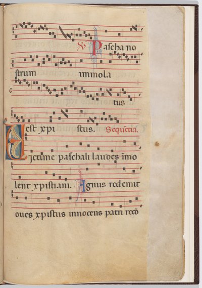 Leaf 6 from an antiphonal fragment by Italian 13th Century