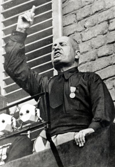 Mussolini in a Black Shirt by Italian Photographer