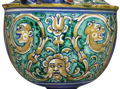 Deruta Maiolica Two-Handled Vase by Italian School