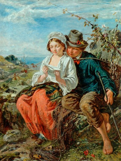 A Fisher-Boy and a Girl Reading by Italian School