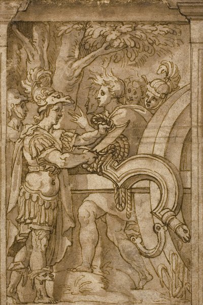 Alexander Cutting the Gordian Knot by Italian School