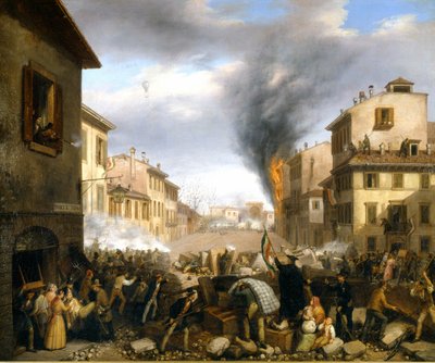 Barricade at Tosa Gate, Milan, March 22 by Italian School
