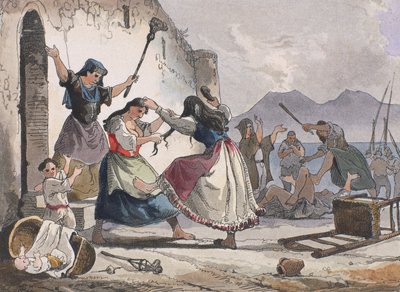 Brawl between women by Italian School